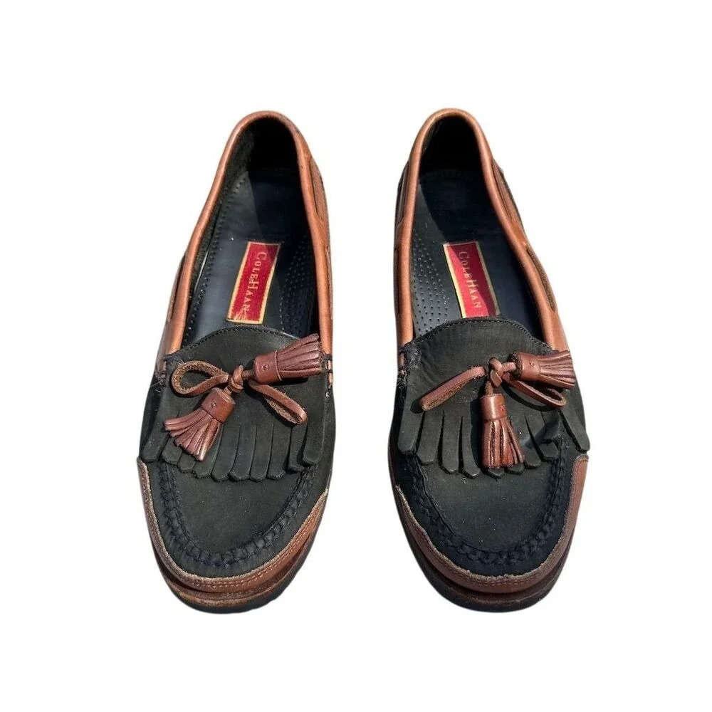 Cole Haan Men's Kiltie‎ Tassel Loafers Size 9 Wide Black Brown Casual